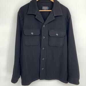 Pendleton Jacket Men’s Large Black Wool Cashmere Blend Outdoor Chore Layers